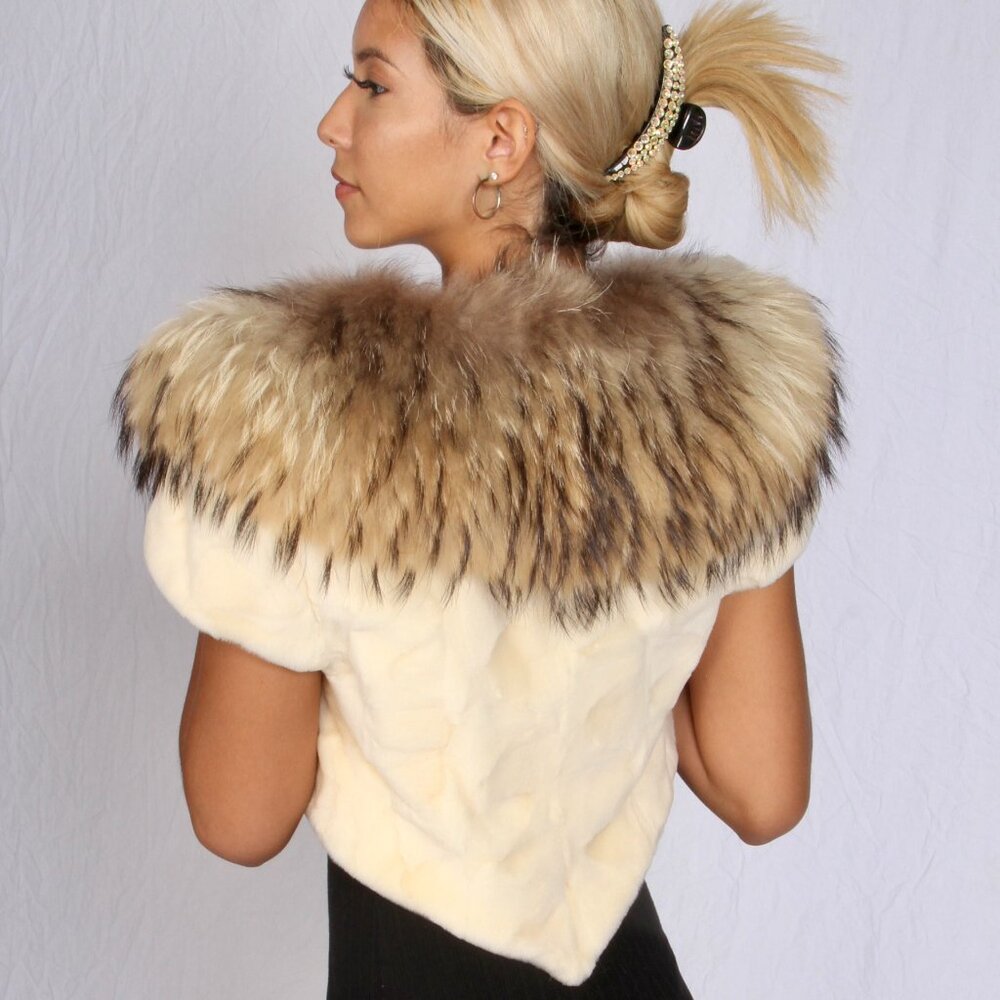 Sheared Mink Vest With Fur Collar